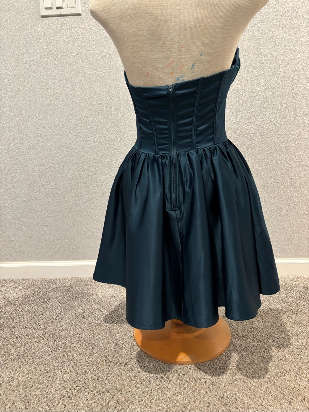 Windsor Teal Corset Skater Skirt Mini Dress - Picture 4 of 6
